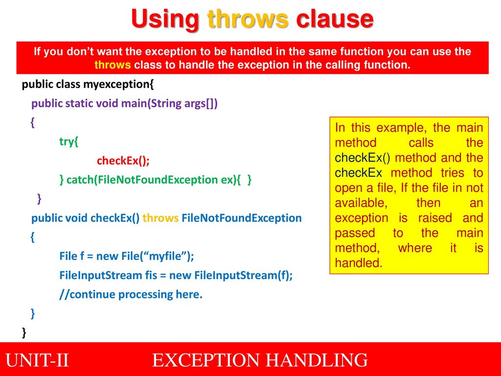 Topic exception handling ppt download